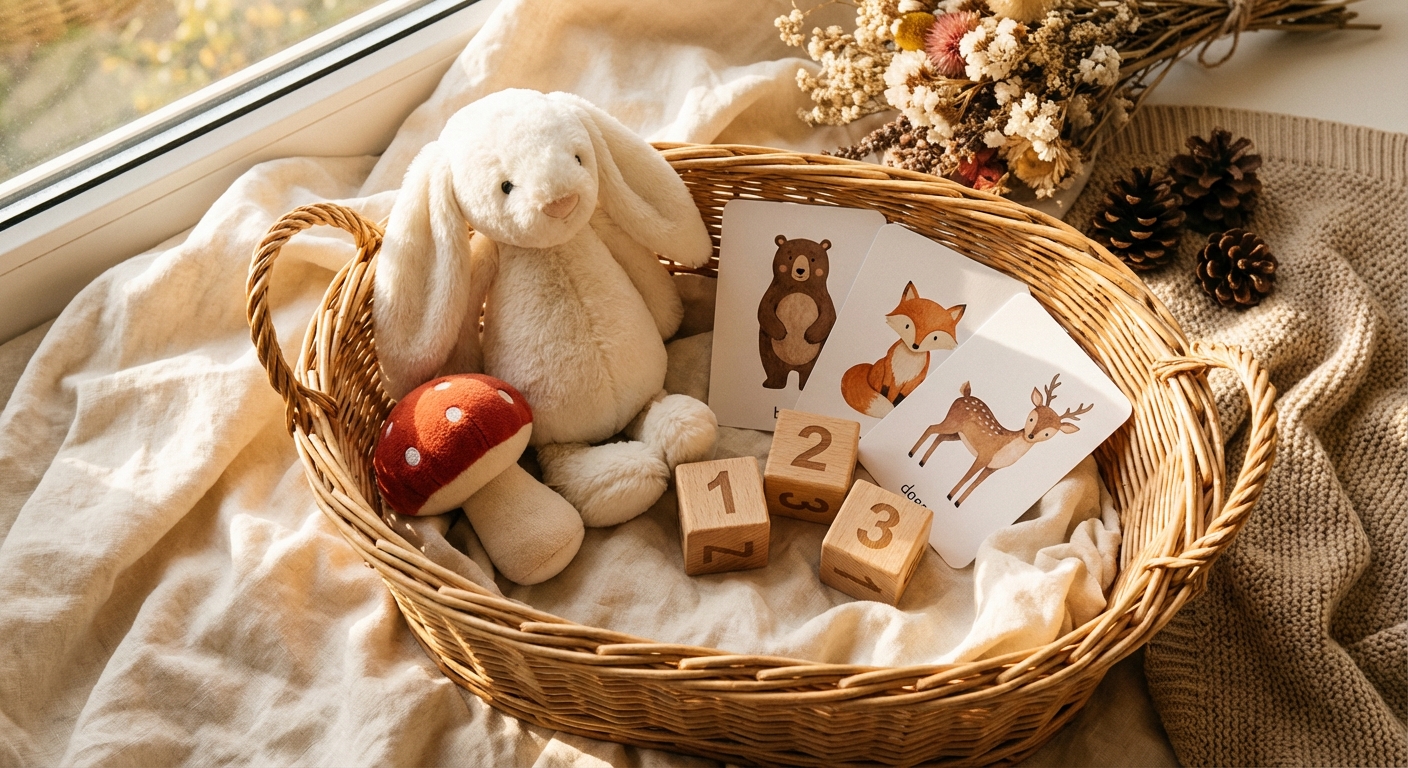 Panier de jouets pédagogiques